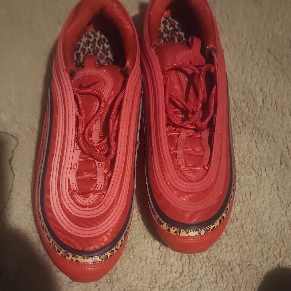 Nike Air Max 97 Women Red & Cheetah Sneakers - Gently Used